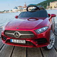 Червена акумулаторна кола Mercedes Benz CLS350 с кожена седа