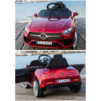 Червена акумулаторна кола Mercedes Benz CLS350 с кожена седа
