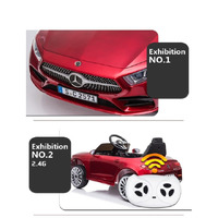 Червена акумулаторна кола Mercedes Benz CLS350 с кожена седа